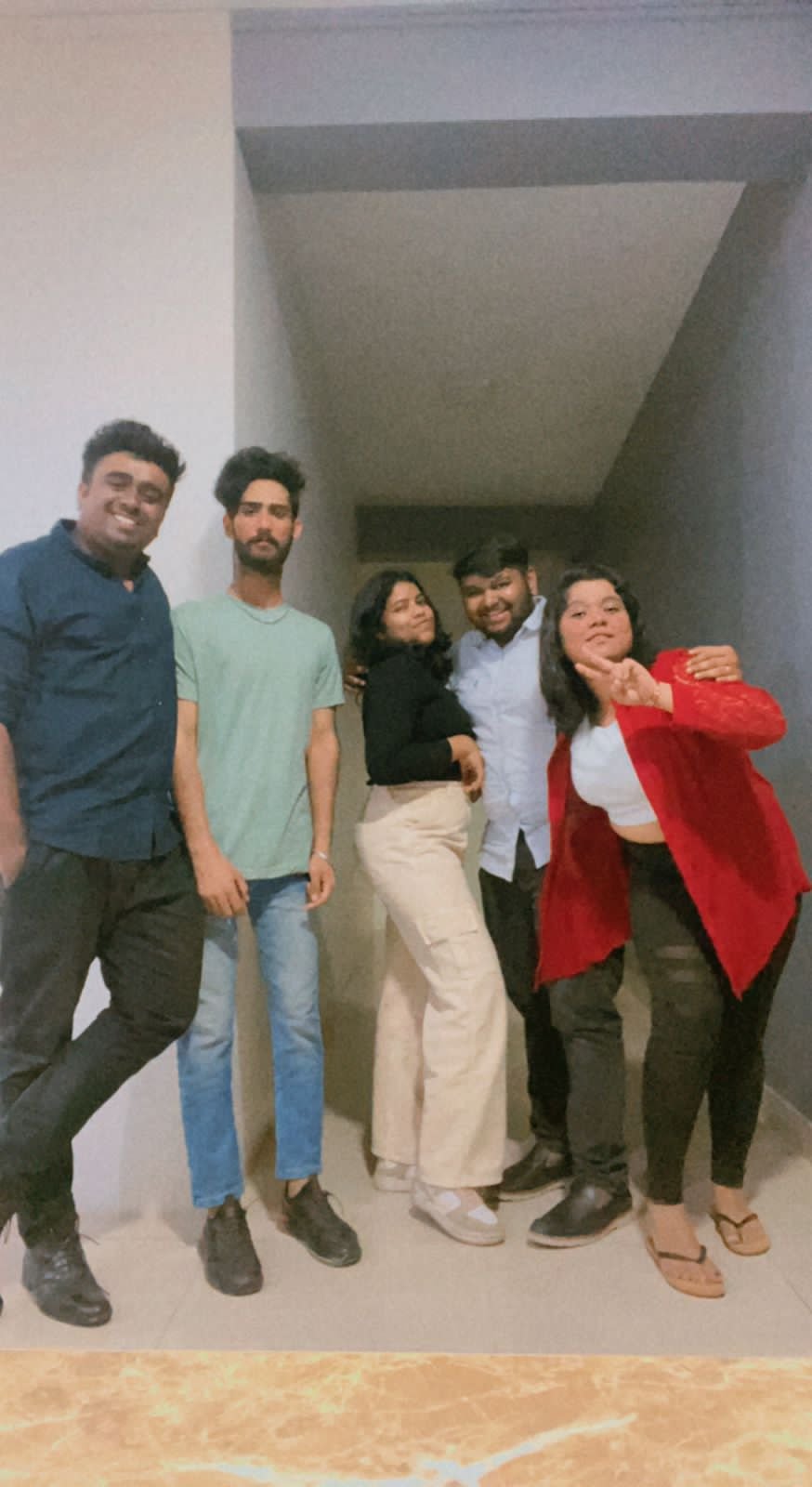 Five of the team at the studio, between deliverables
