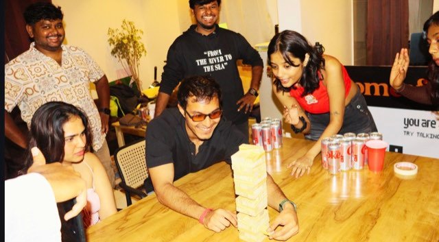 A comeoffline event — jenga, strangers, no phones