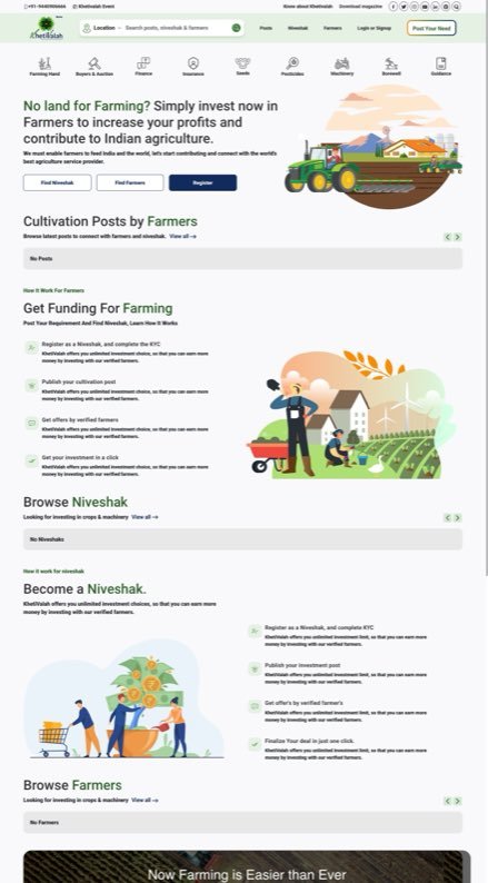 Full page of khetivalah.com, live